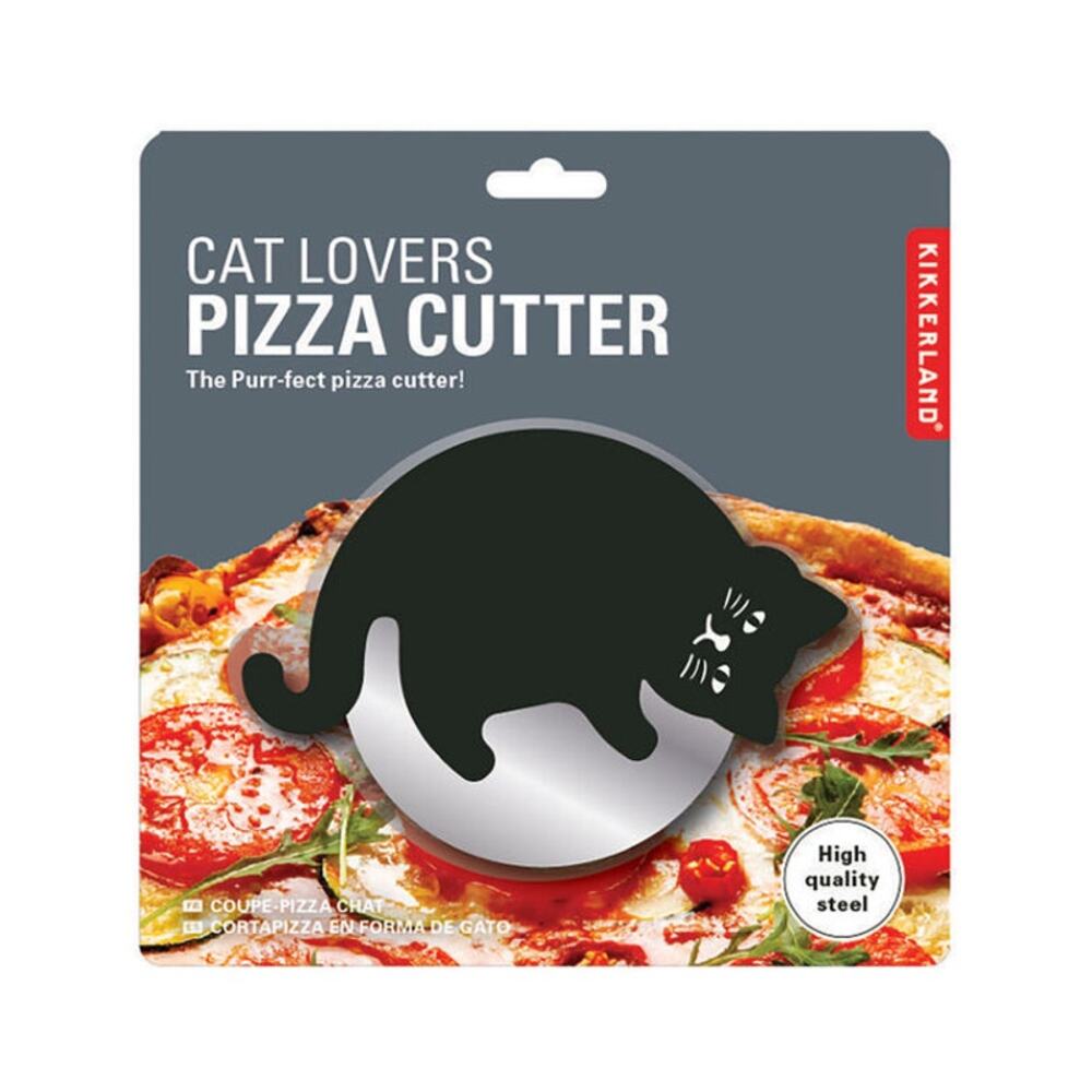 NEW Kikkerland Black Cat Lovers Pizza Cutter Stainless Steel Cats Kitchen
